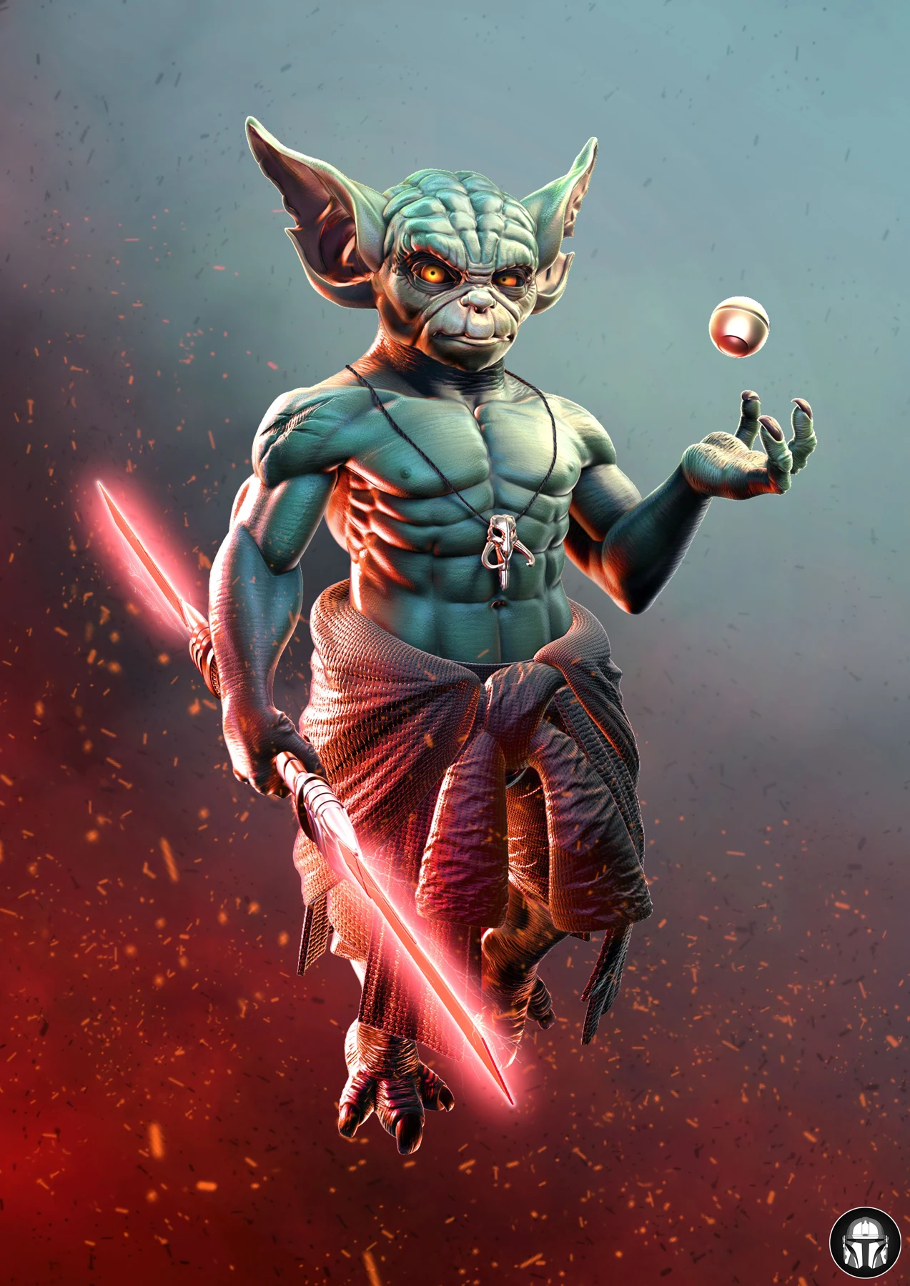 Darth Grogu — création 3D de Thomas Fuentes